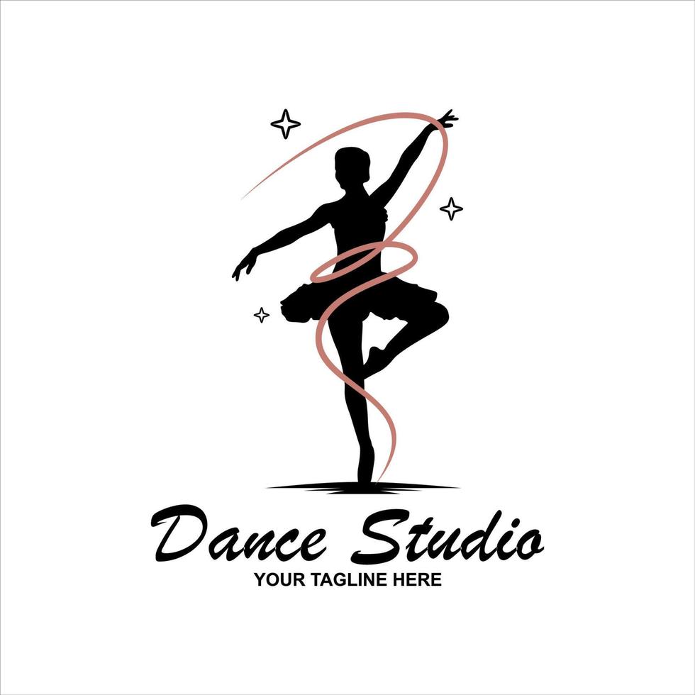 bellissimo donna danza logo design concetto modello vettore