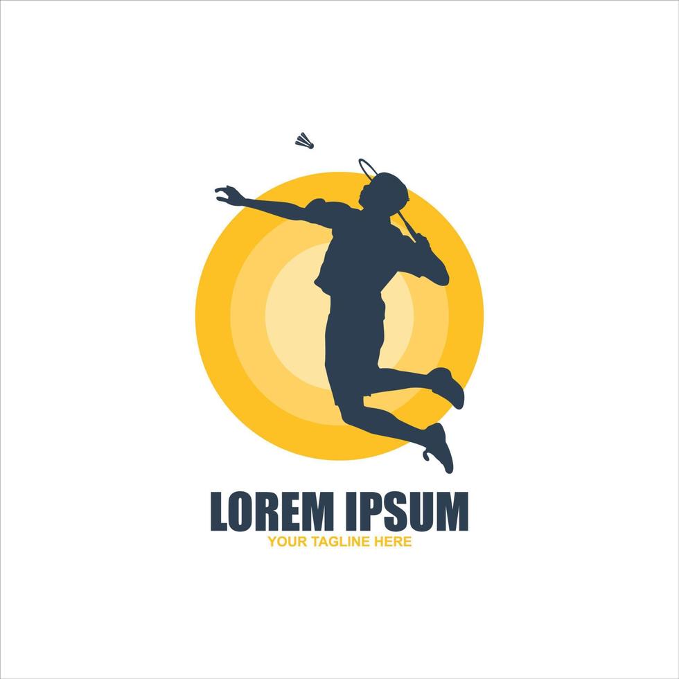 logo sportivo da badminton maschile vettore