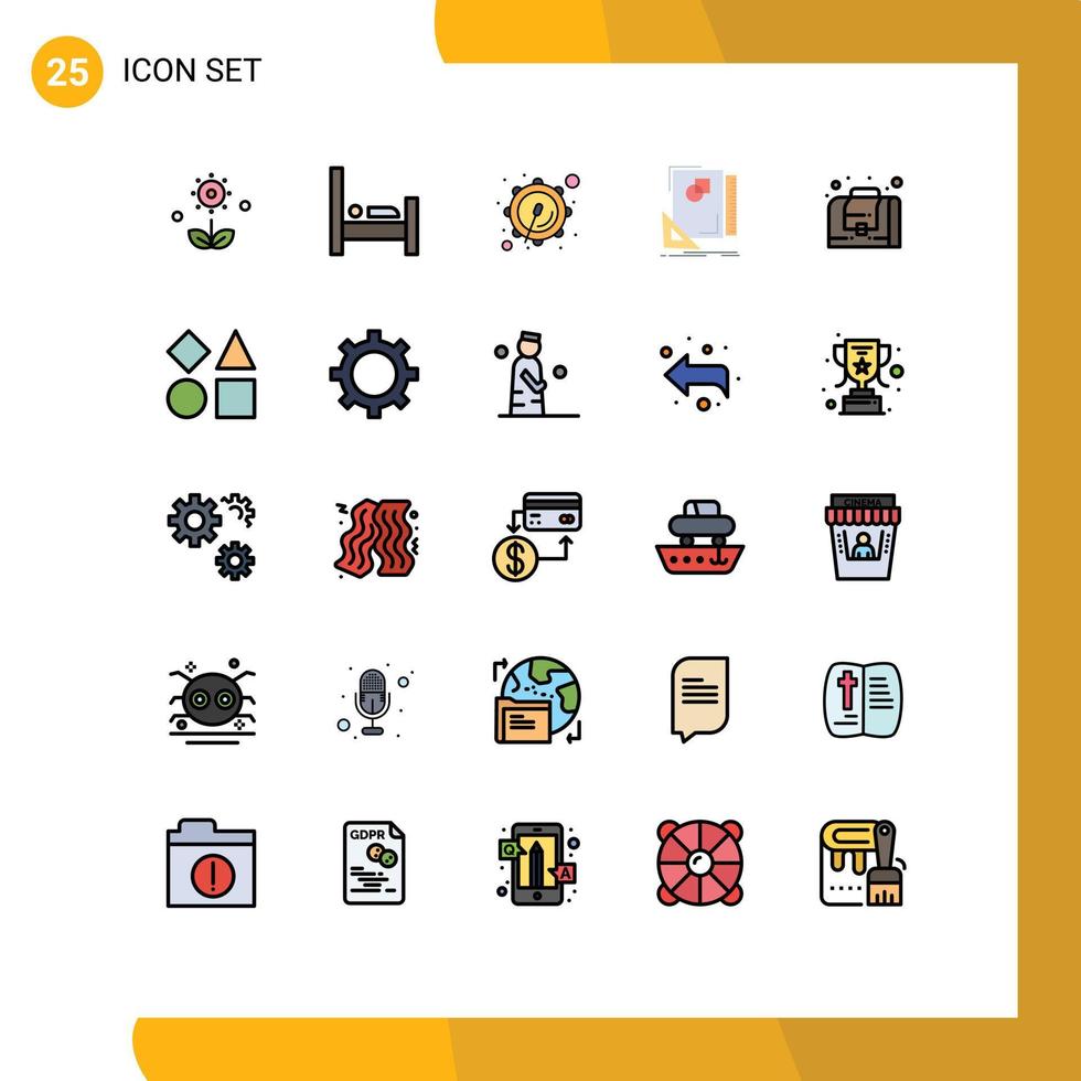 impostato di 25 moderno ui icone simboli segni per attività commerciale schizzo dormire pagina design modificabile vettore design elementi