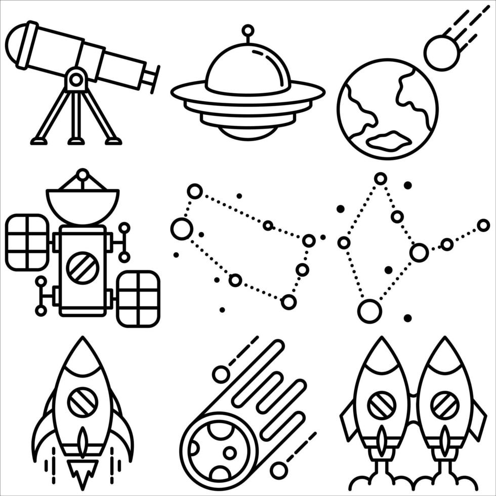 spazio icona impostato schema stile parte dieci vettore