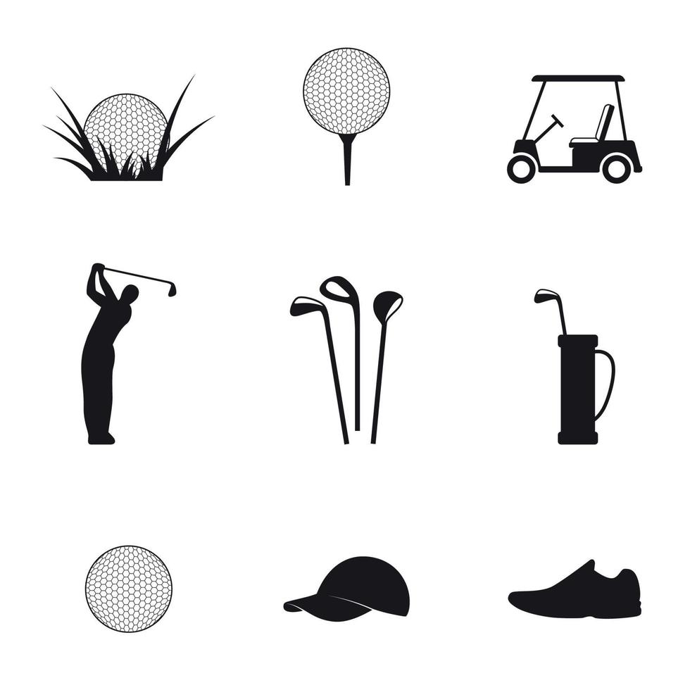 impostato di isolato icone su un' tema golf vettore