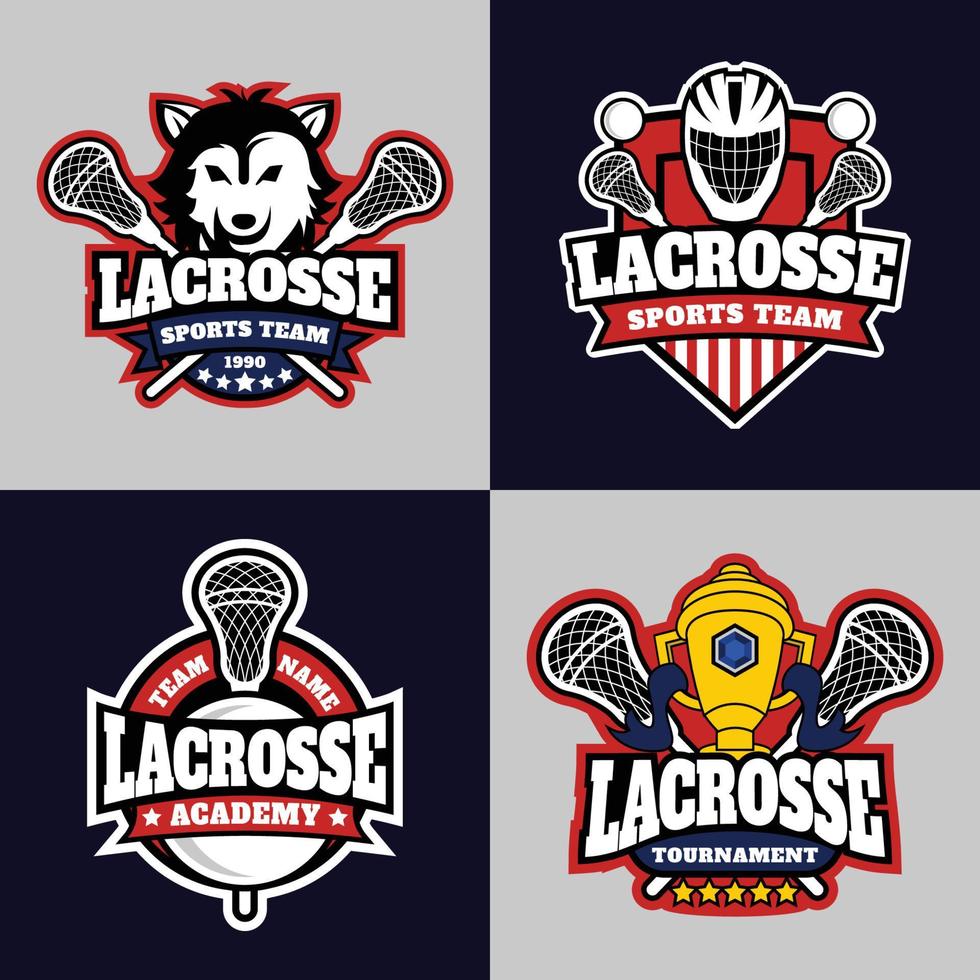 nero e rosso lacrosse gli sport logo vettore