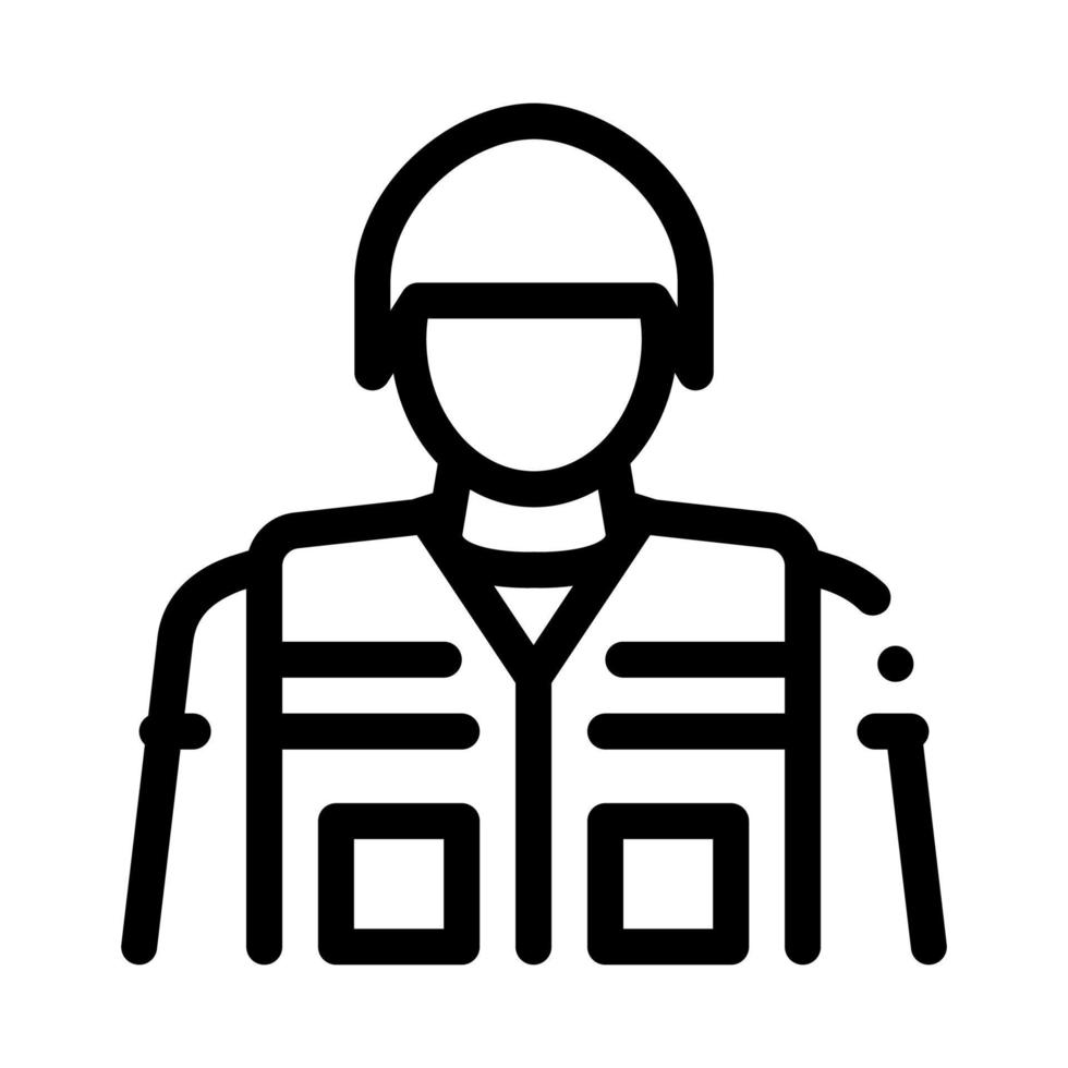 soldato professione icona vettore schema illustrazione