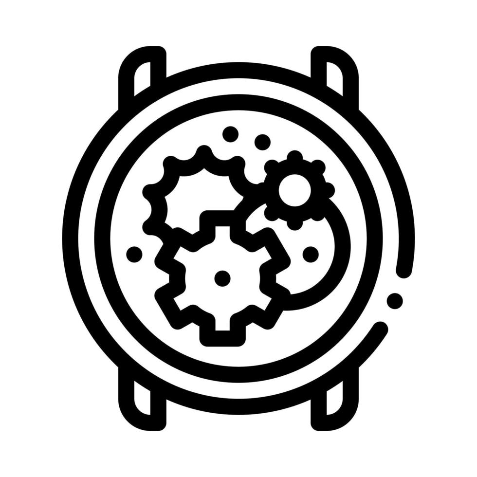 orologio meccanismo ingranaggi icona vettore schema illustrazione