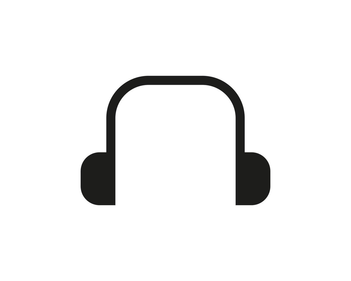 dj musica e Podcast logo design cuffie concetto vettore