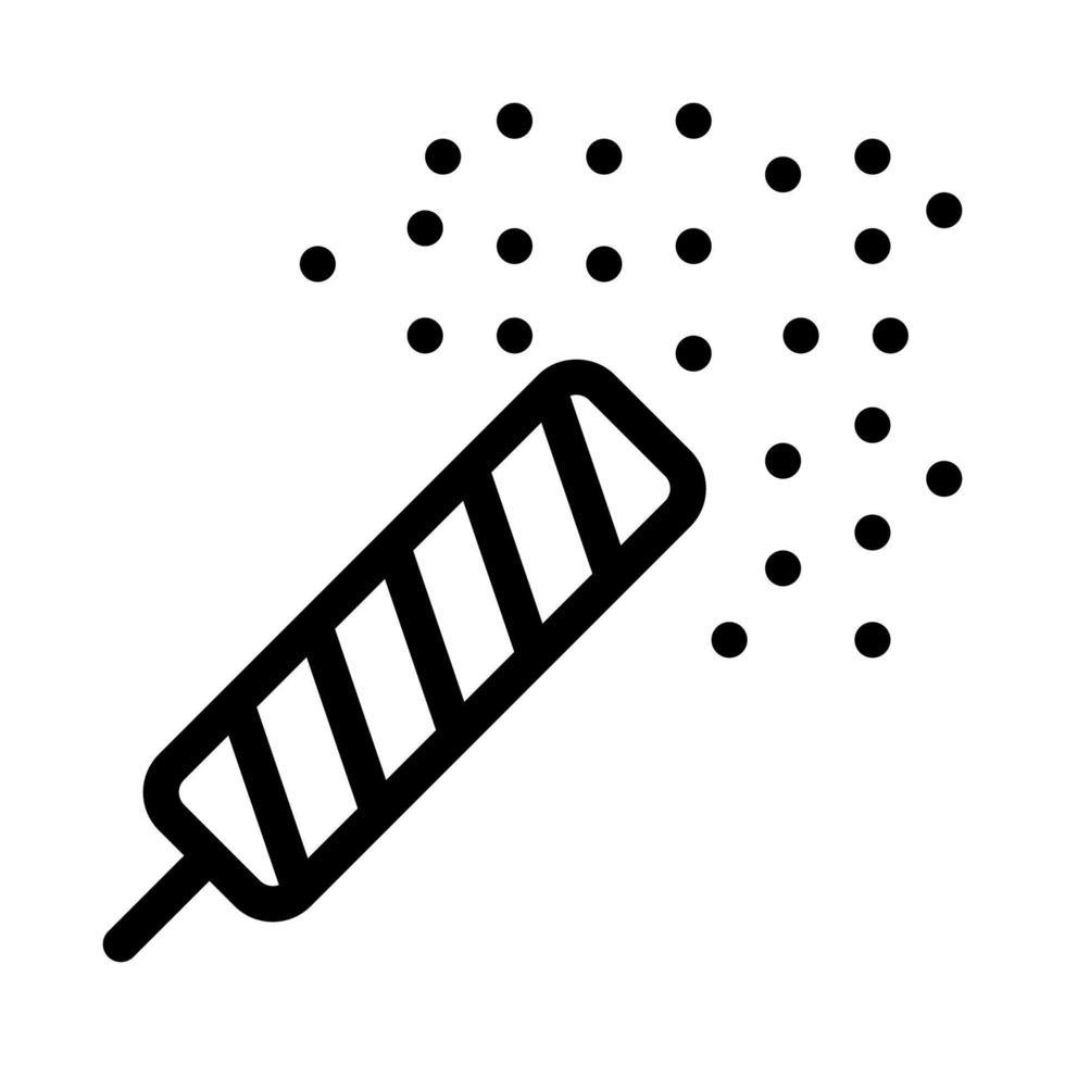 fuoco d'artificio cracker icona vettore schema illustrazione