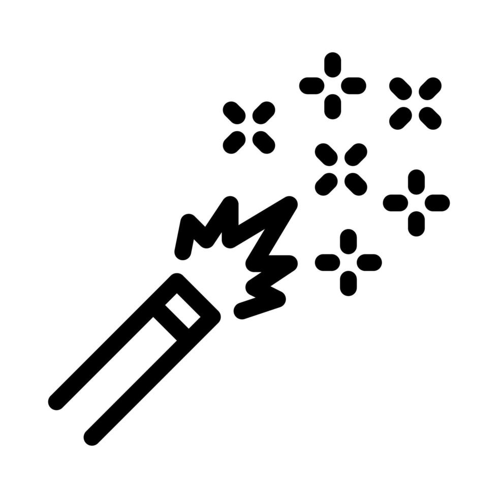 fuoco d'artificio ardente icona vettore schema illustrazione