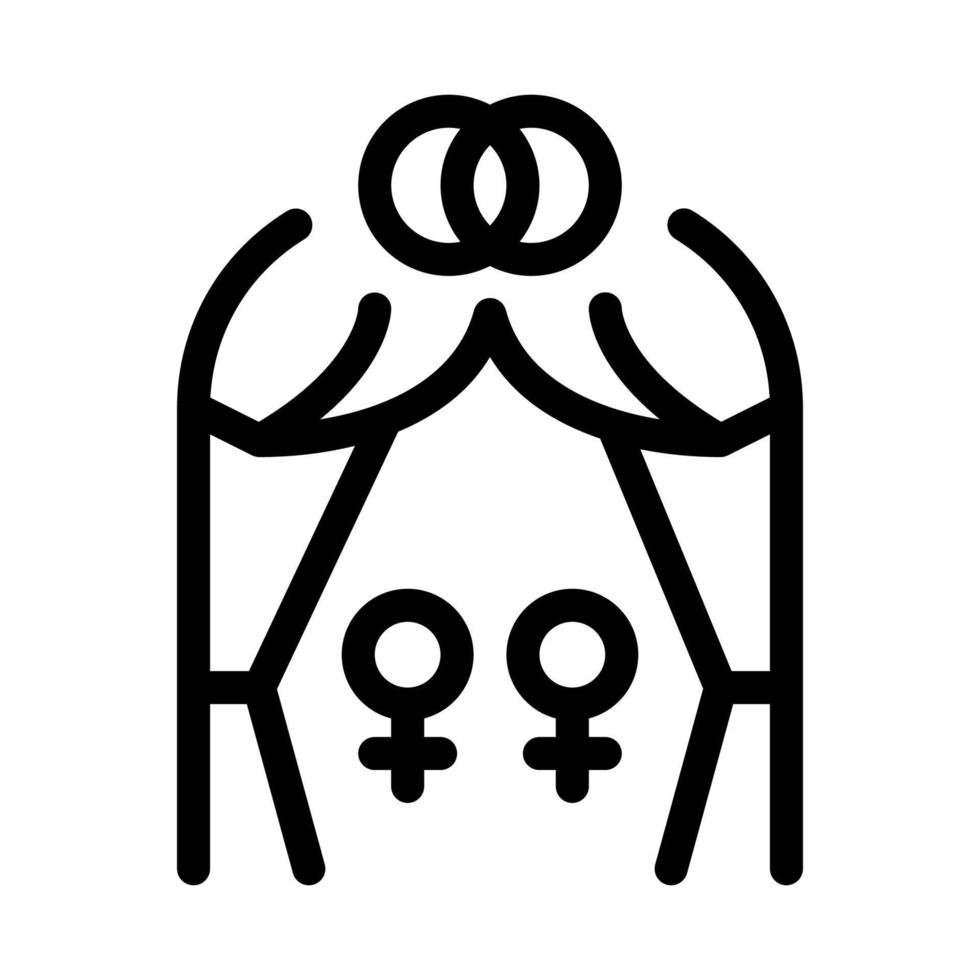 lesbica matrimonio icona vettore schema illustrazione