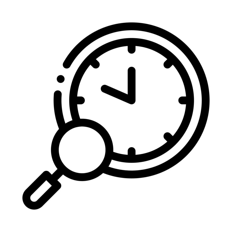 orologio ricerca icona vettore schema illustrazione