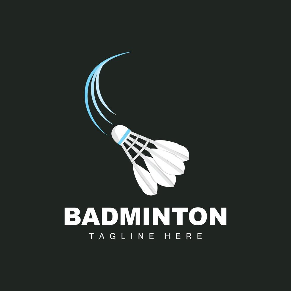 badminton logo, sport gioco vettore con volano racchetta, sport ramo disegno, modello icona