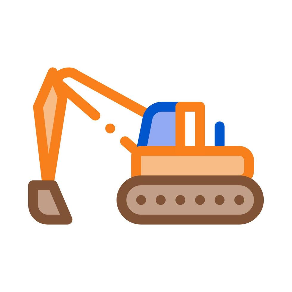 strada riparazione scavatrice icona vettore schema illustrazione