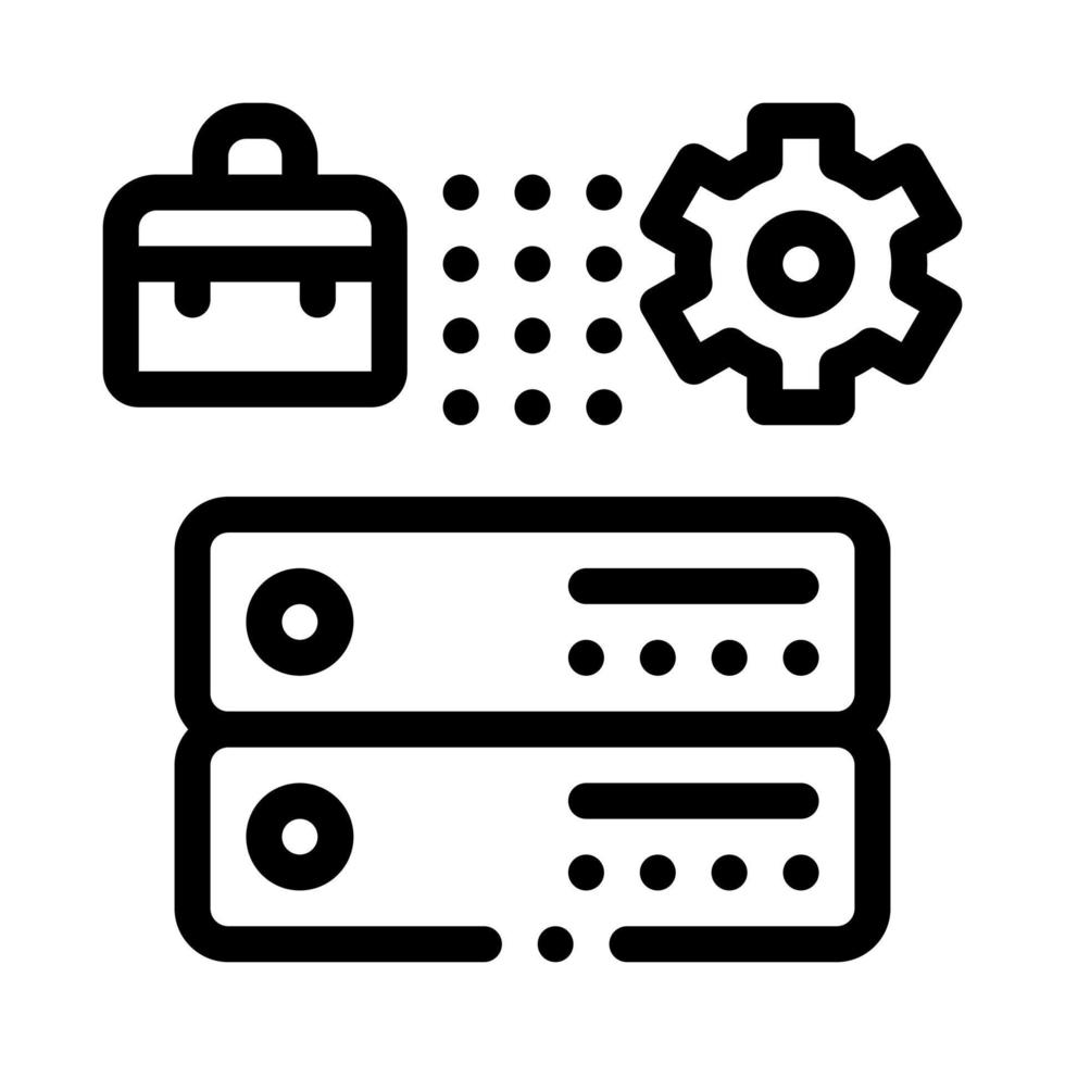 attività commerciale Astuccio Ingranaggio e carte icona vettore schema illustrazione