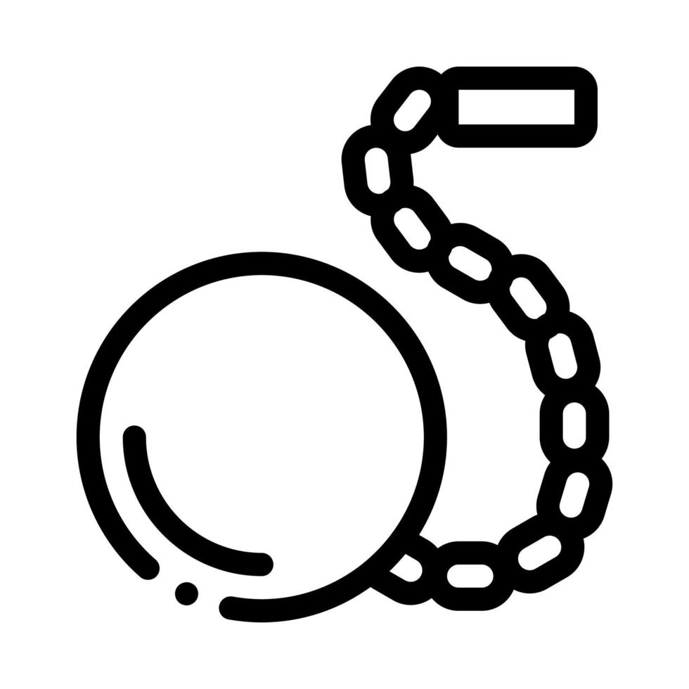 prigioniero palla e catena icona vettore schema illustrazione