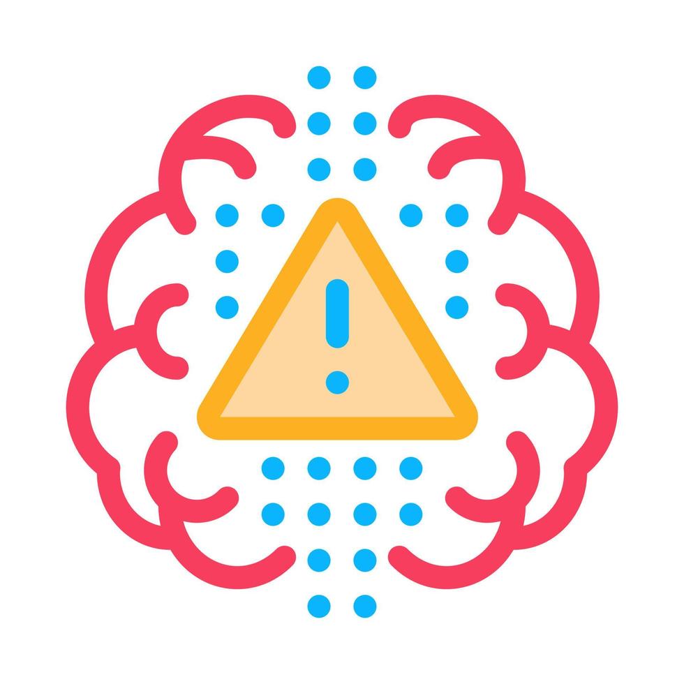 cervello esclamazione marchio icona vettore schema illustrazione