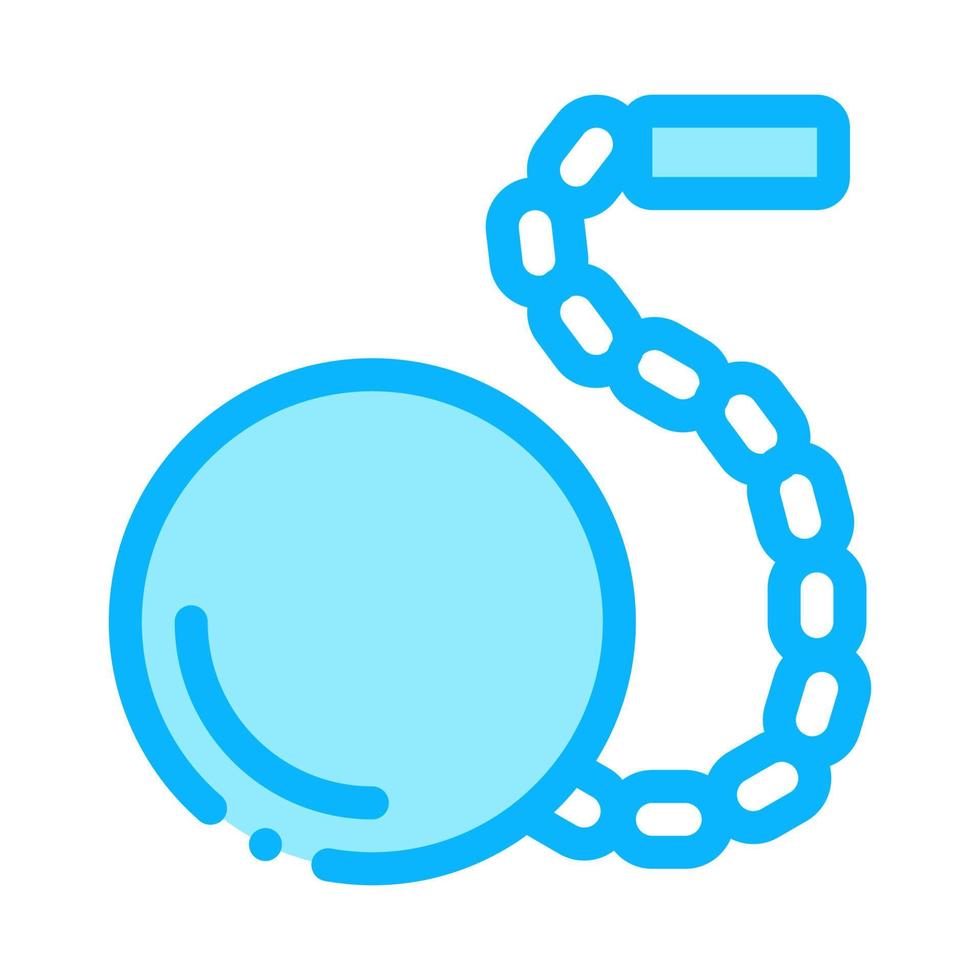 prigioniero palla e catena icona vettore schema illustrazione