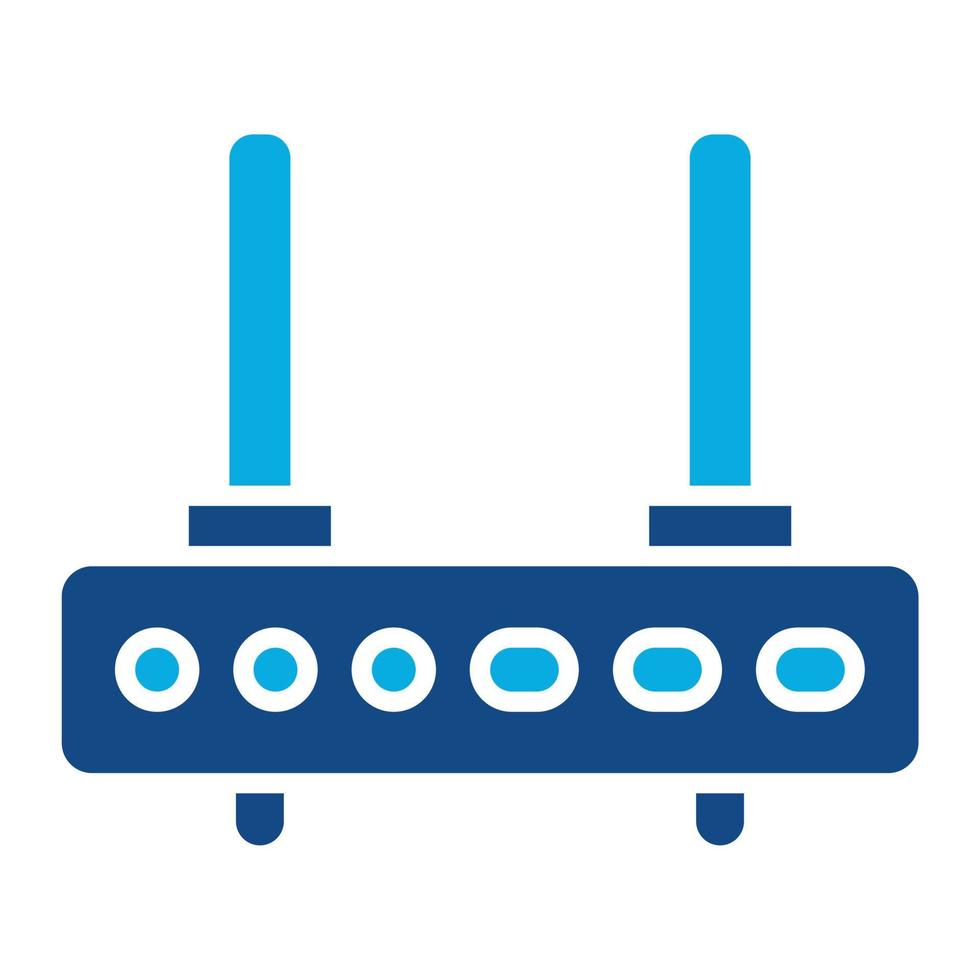 modem glifo Due colore icona vettore