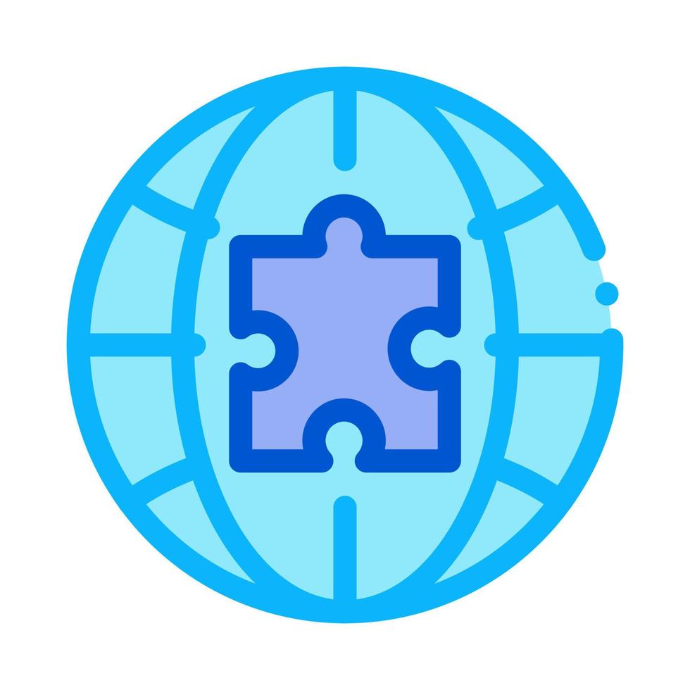 globo puzzle pezzo icona vettore schema illustrazione