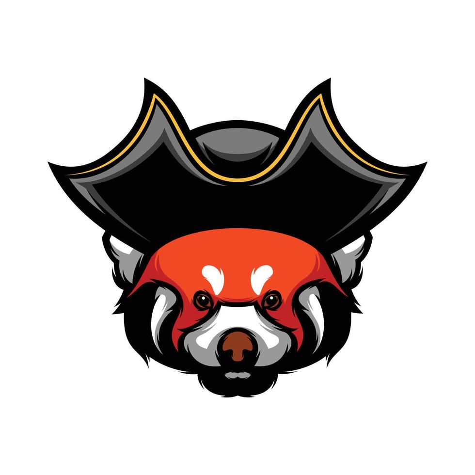 nuovo rosso panda pirati design vettore