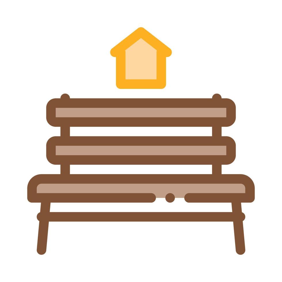 panchina senza casa casa icona vettore schema illustrazione