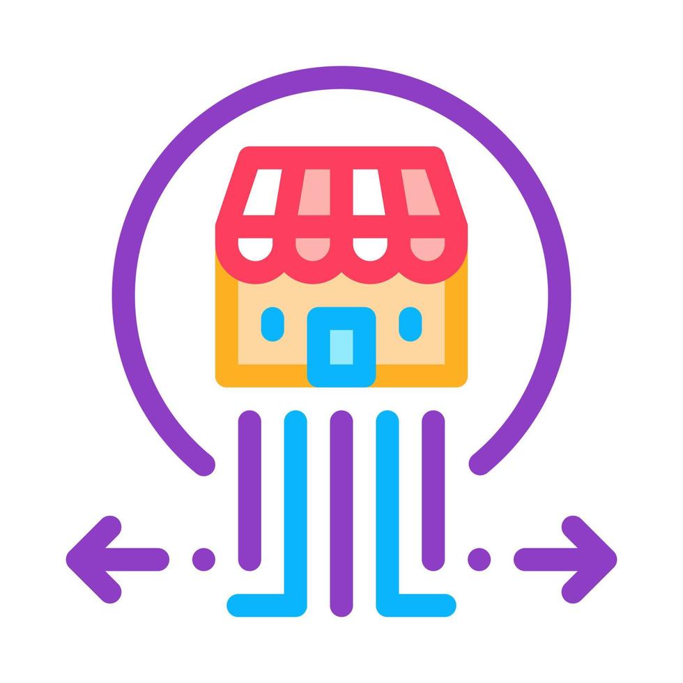 franchising attività commerciale icona vettore schema illustrazione