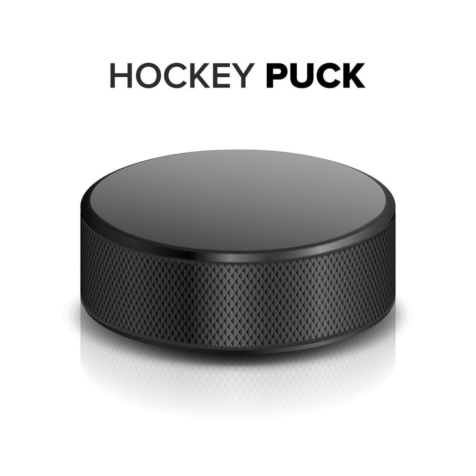 hockey disco vettore. realistico illustrazione di nero ghiaccio hockey disco. isolato su bianca sfondo. vettore