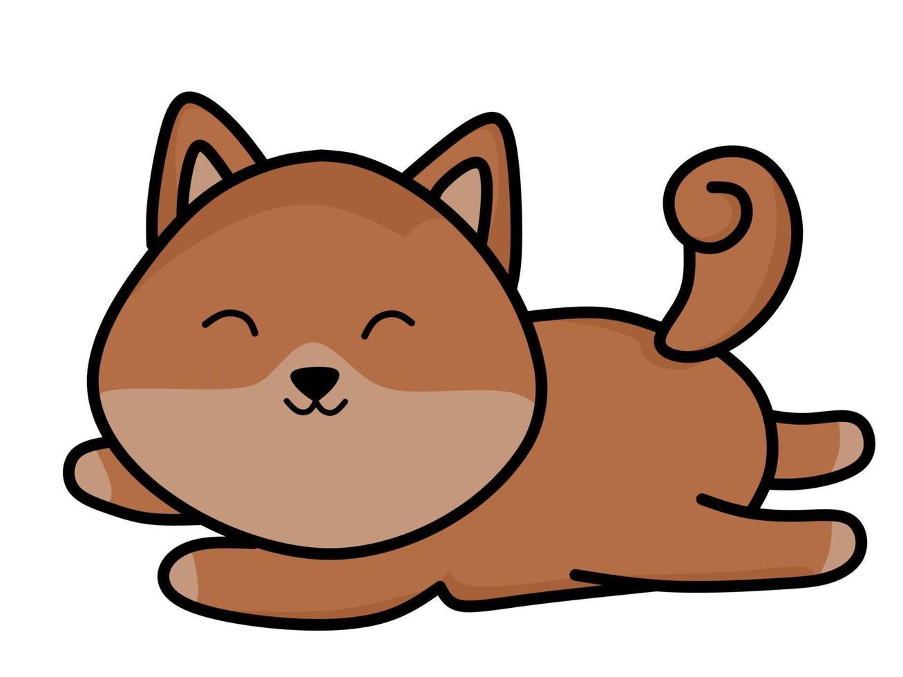 kawaii cane cartone animato personaggio vettore