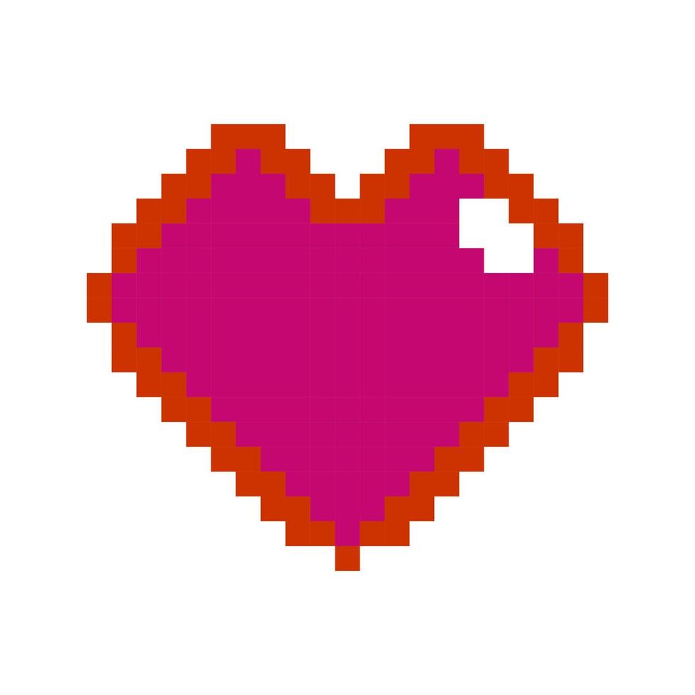 rosso pixel cuore. vettore illustrazione.