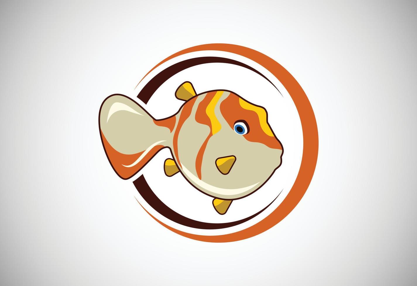 Pesce palla nel un' cerchio. pesce logo design modello. frutti di mare ristorante negozio logotipo concetto icona. vettore