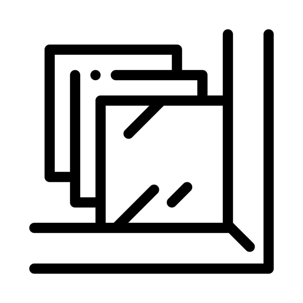 laminato bicchiere finestra icona vettore schema illustrazione