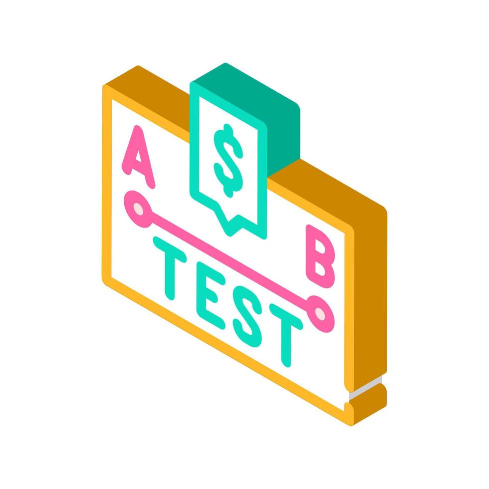 ab test isometrico icona vettore illustrazione cartello