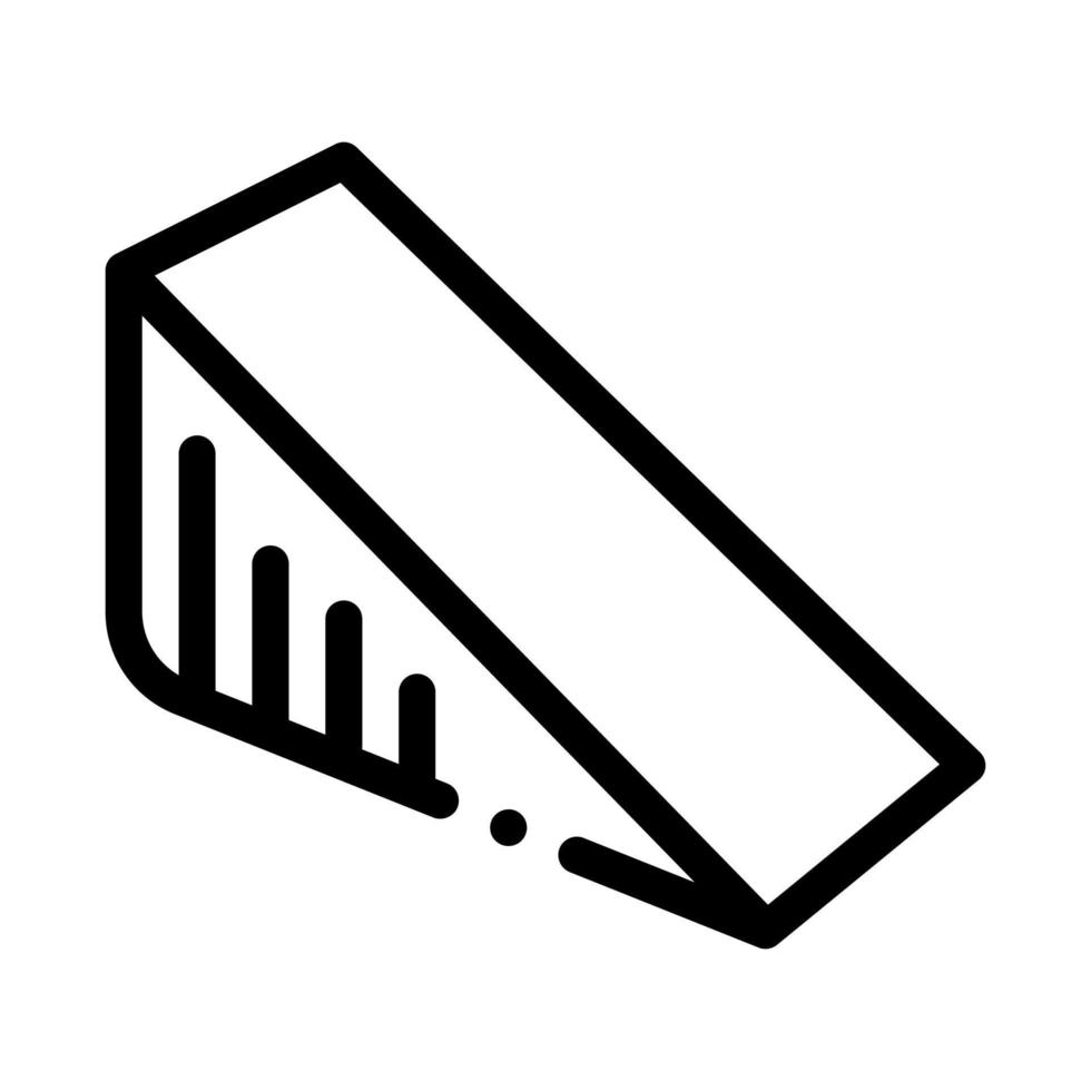 triangolare pezzo di formaggio icona vettore schema illustrazione