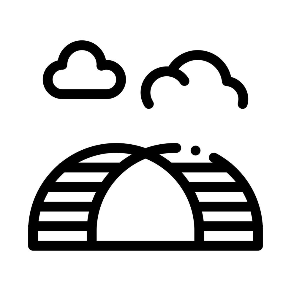 semicircolare collina scala arcobaleno icona vettore schema illustrazione