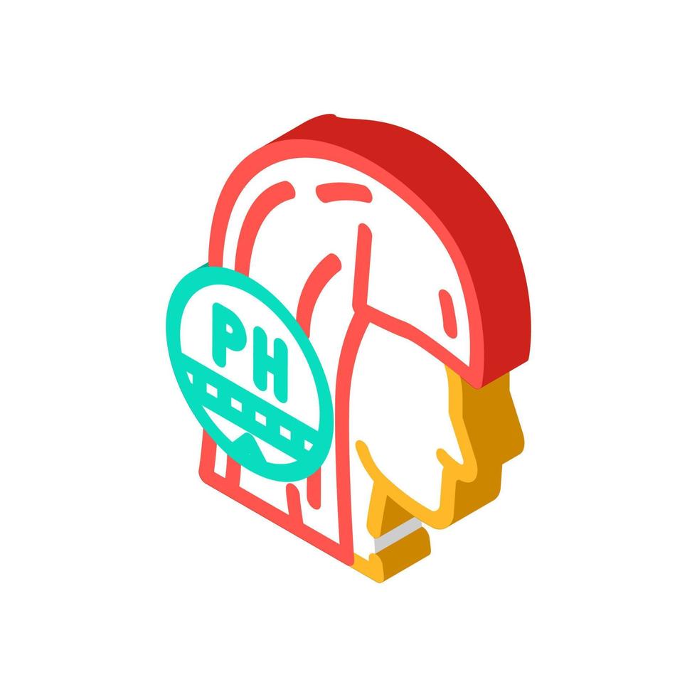 equilibratura ph di cuoio capelluto isometrico icona vettore illustrazione