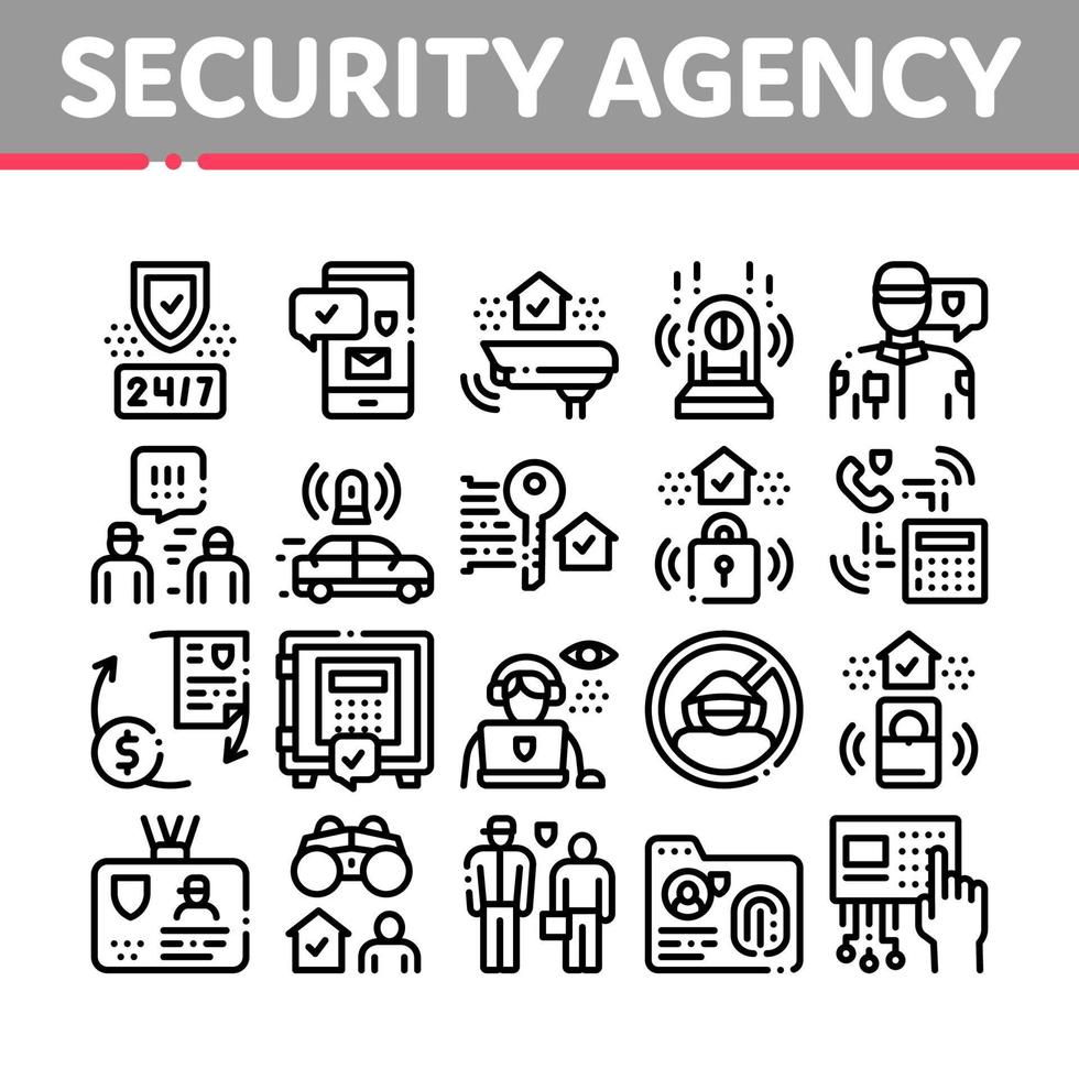 sicurezza agenzia proprietà proteggere icone impostato vettore
