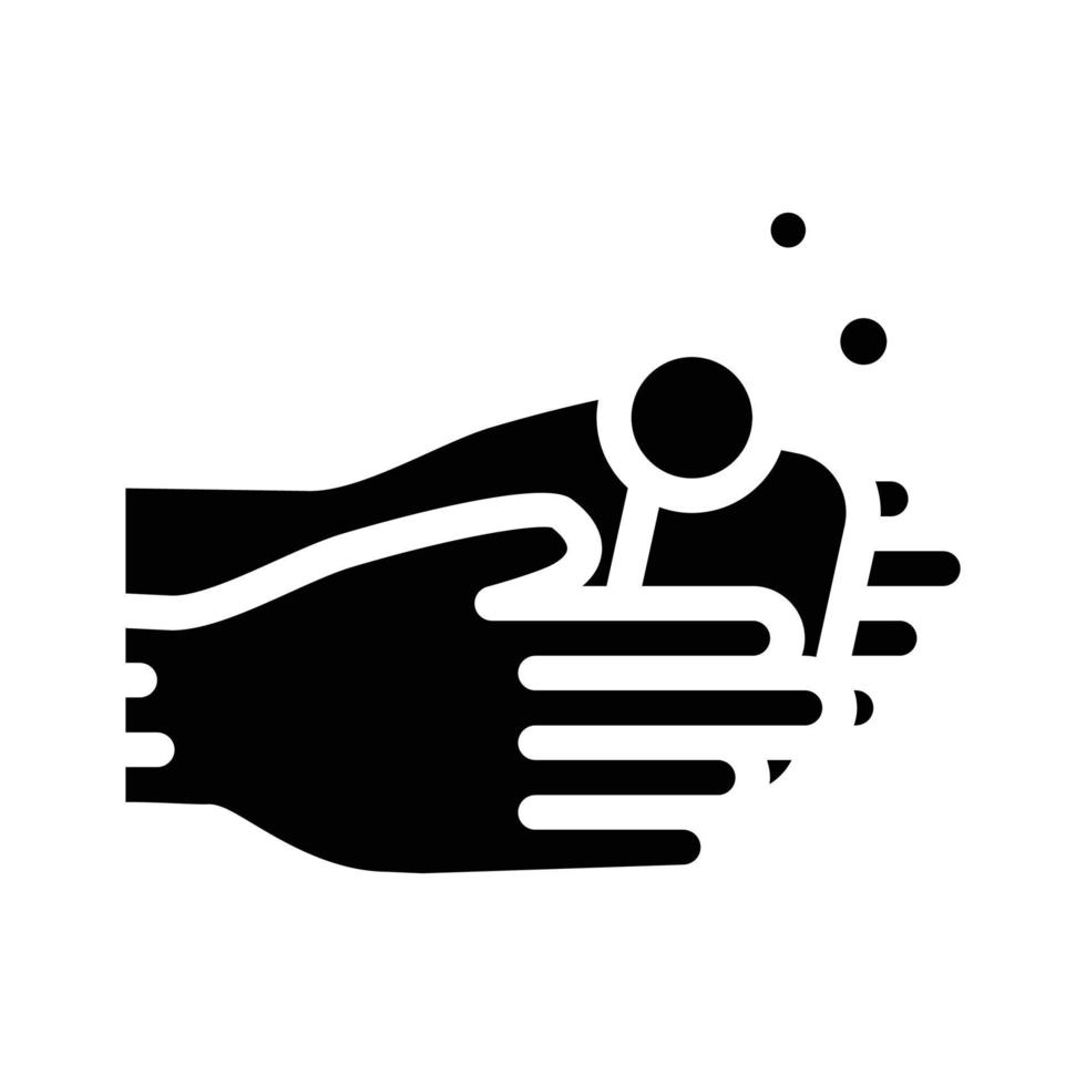 lavaggio mano con sapone glifo icona vettore illustrazione