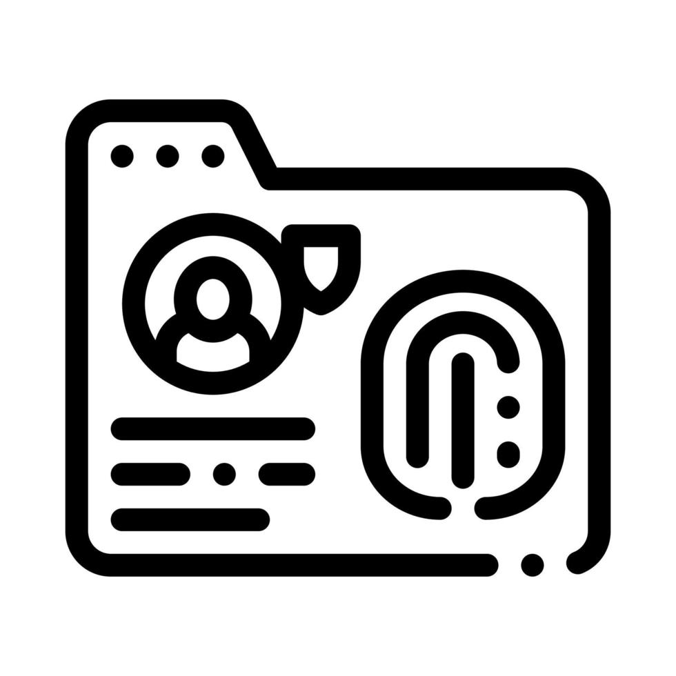 impronta digitale base icona vettore schema illustrazione