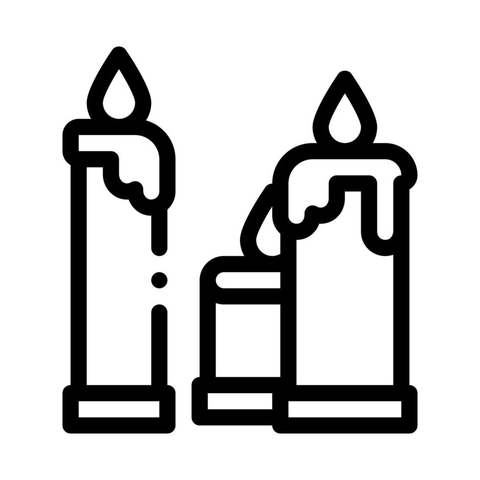 ardente Chiesa candele icona vettore schema illustrazione