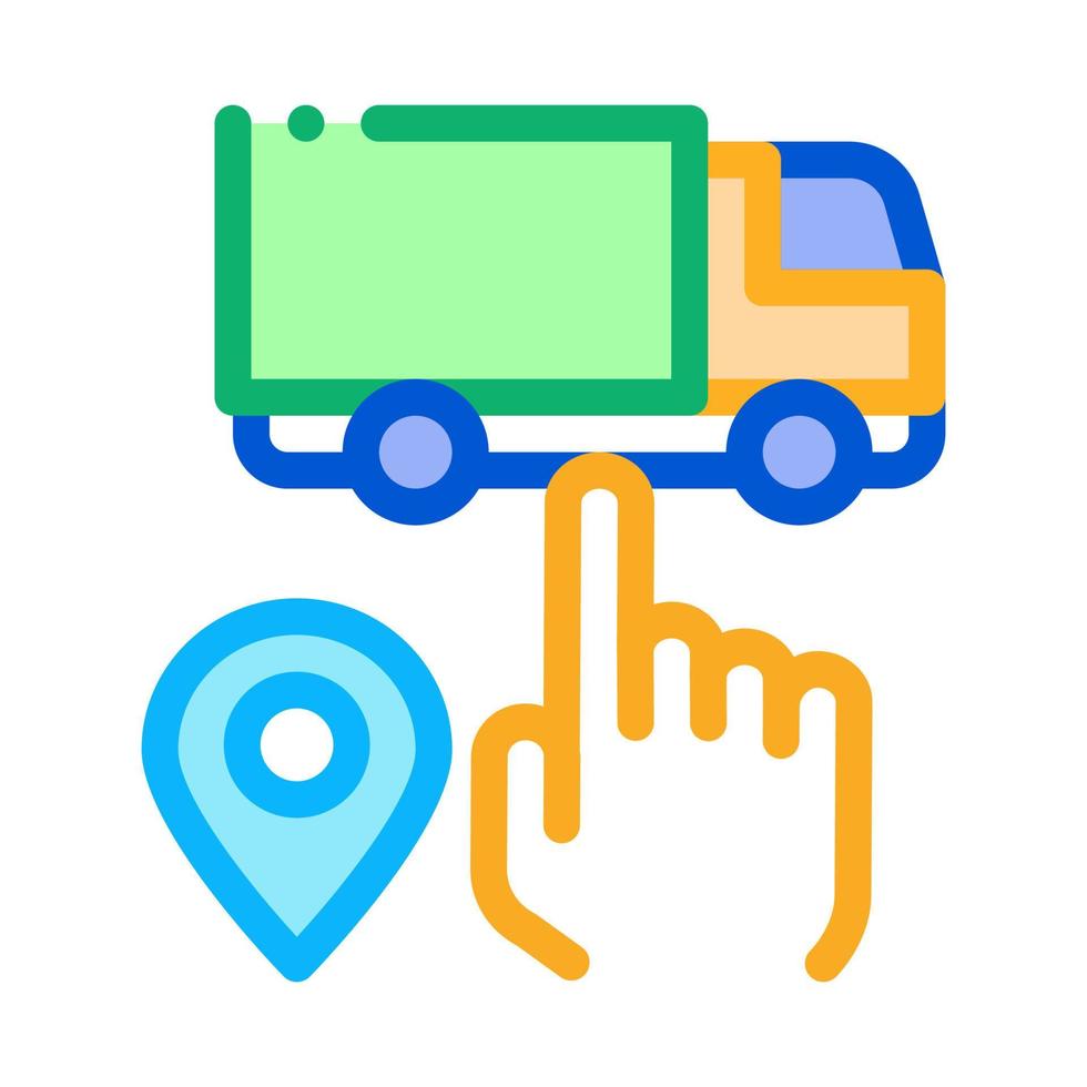 camion geolocalizzazione selezione icona vettore schema illustrazione