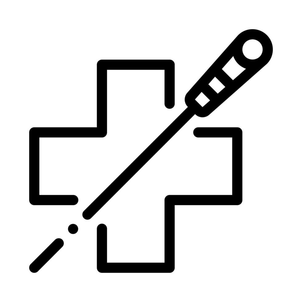 medico benefici di agopuntura icona vettore schema illustrazione