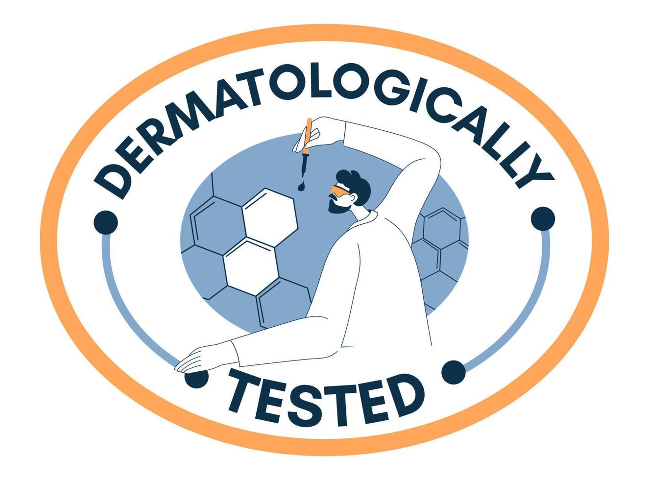 dermatologicamente testato ingredienti e prodotti vettore