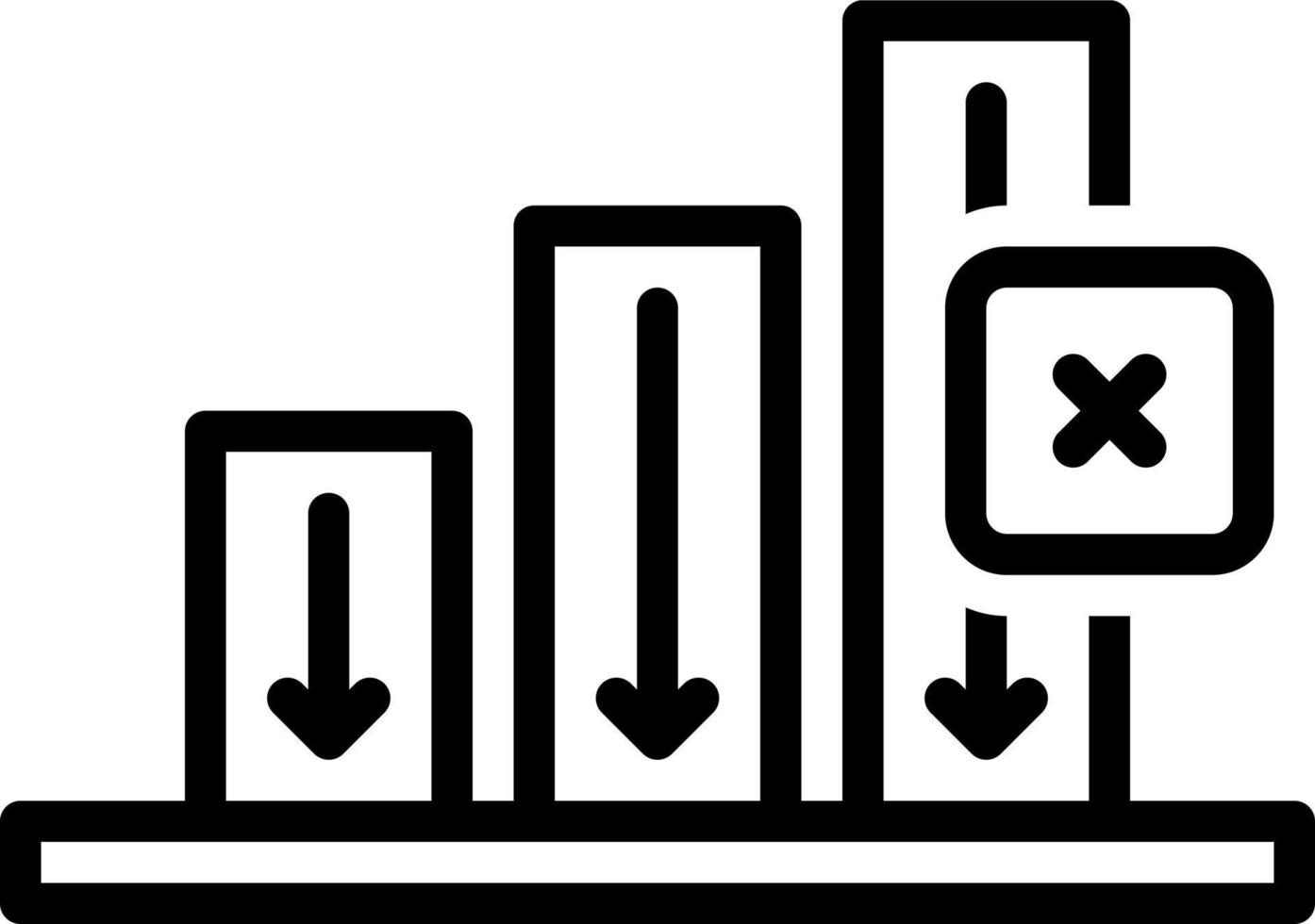 icona della linea per il declino vettore