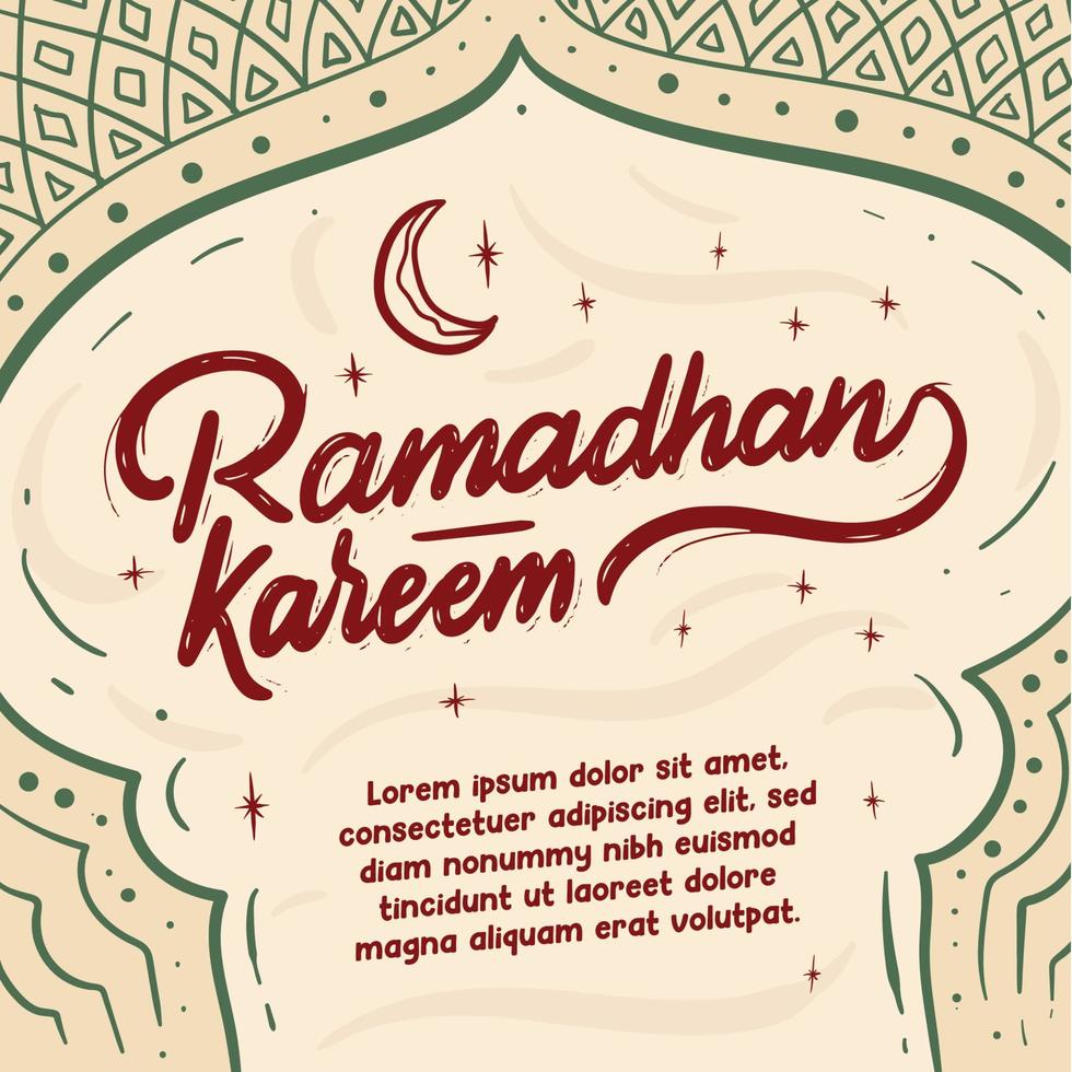 Ramadhan kareem saluto carta sfondo vettore