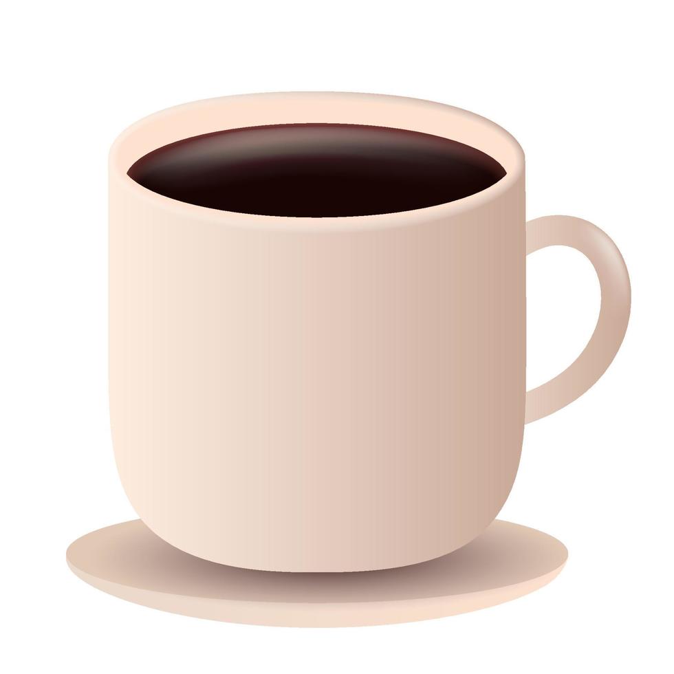 3d vettore bianca tazze di caffè .Tè, caffè, acqua, cacao, boccale illustrazione.