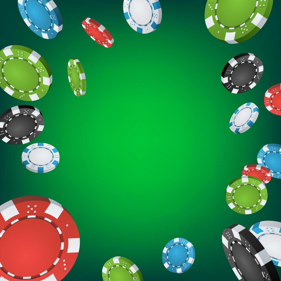 casinò vincitore sfondo. caduta esplosione gioco d'azzardo poker patatine fritte illustrazione. montepremi premio design illustrazione vettore