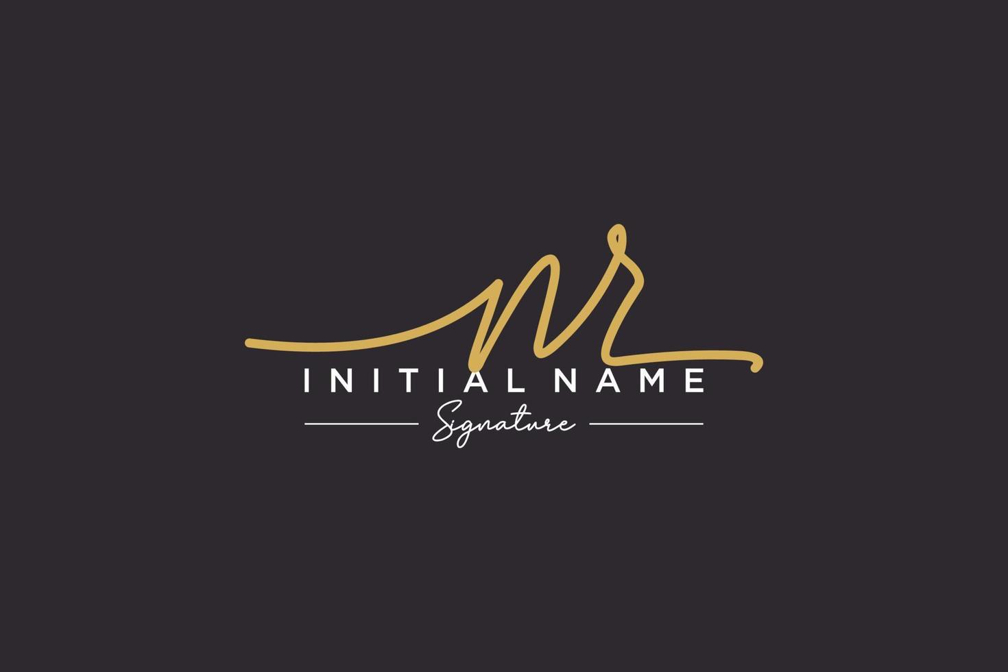 iniziale nr firma logo modello vettore. mano disegnato calligrafia lettering vettore illustrazione.