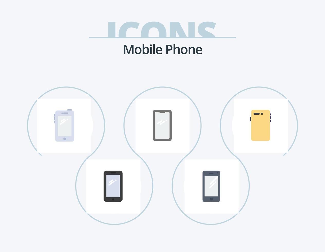mobile Telefono piatto icona imballare 5 icona design. . Indietro. vettore