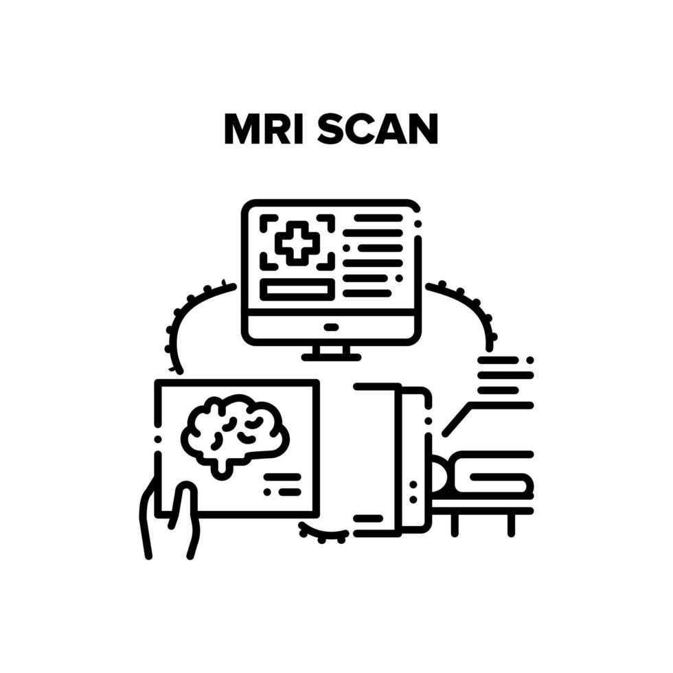 mri scansione dispositivo vettore nero illustrazione