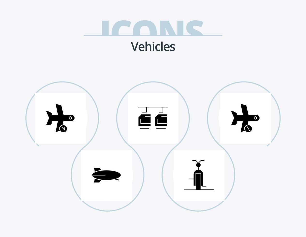 veicoli glifo icona imballare 5 icona design. veicoli. macchina. veicoli. cavo. trasporto vettore