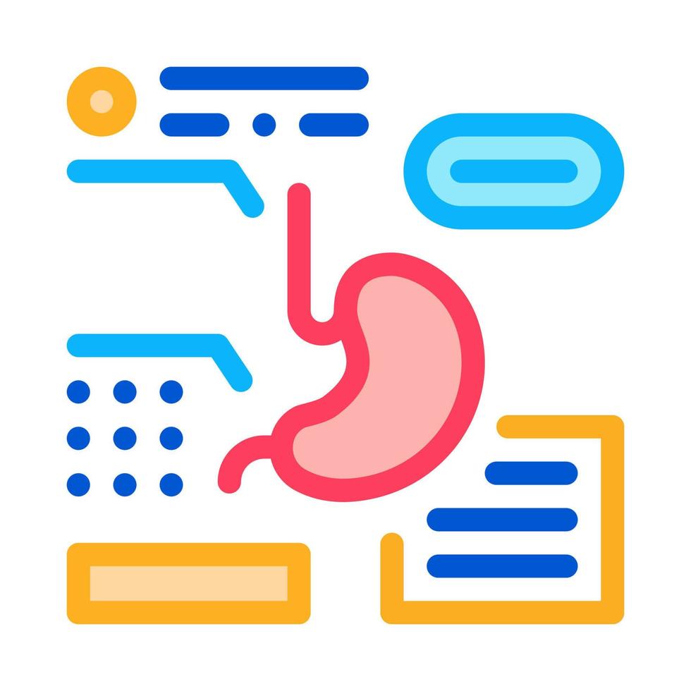stomaco analisi icona vettore schema illustrazione