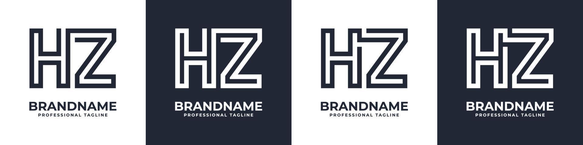 semplice hz monogramma logo, adatto per qualunque attività commerciale con hz o zh iniziale. vettore